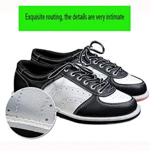 DAMANDO Bowling Shoes for Men, Bowling Fitness Sport Trainers with Sliding Soles Casual Lawn Bowls Shoes,Black,11