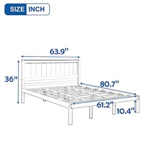 Lifeand Queen Size Platform Bed Frame with Headboard,Wood Slat Support,No Box Spring Needed,Espresso