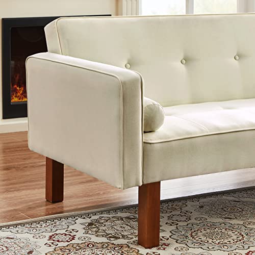 MMTGO L Shaped Reversible Sofa with Storage Chaise, 74.4 Inch, Beige