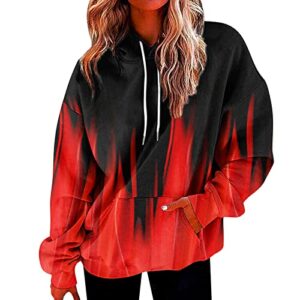 shaobge sleep jacket womens womens plus size hooded sweatshirt long sleeve sweatshirt loose sweatshirt with pockets (#13-red, m)