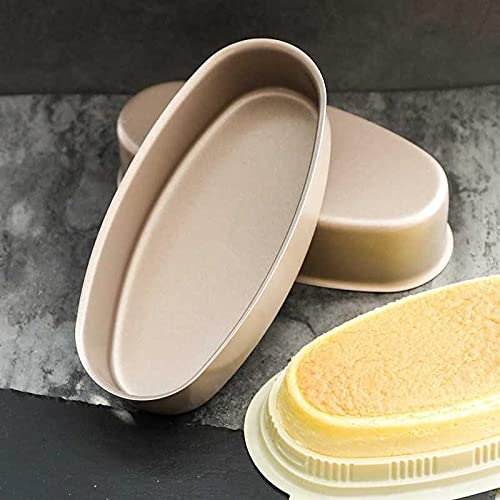 BaRdzo Oval Shape Cake Carbon Steel Non-Stick Loaf Bread Pastry Tray Gold Black Thickening Kitchen Bakeware Tools Baking Pan (Color : Gray)
