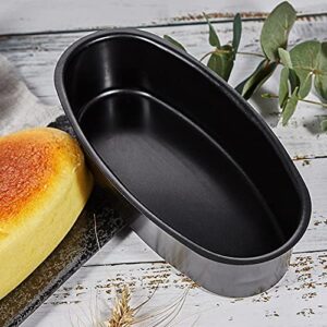 BaRdzo Oval Shape Cake Carbon Steel Non-Stick Loaf Bread Pastry Tray Gold Black Thickening Kitchen Bakeware Tools Baking Pan (Color : Gray)