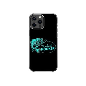 weekend hooker sarcastic funny fishing enthusiast pattern art design anti-fall and shockproof gift iphone case (iphone xr)