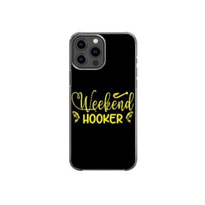 weekend hooker sarcastic funny pattern art design anti-fall and shockproof gift iphone case (iphone xr)