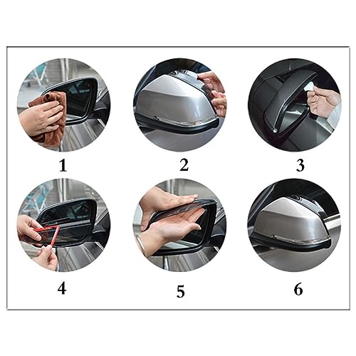 ATpu Car Rear View Mirror Eyebrow for Volvo S40 S60 S70 S80 S90 V40 V50 V60 V90 XC60 XC70,2pcs PV-C Car Back Mirror Eyebrow Rain Cover Sticker