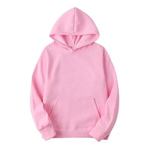 sumensumen Sweatpants and Hoodie Set for Women Two Piece Outfits Long Sleeve Pullover Sweatshirt Jogger Pants Sweatsuit 01-Pink,X-Large
