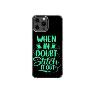 when in doubt stitch it out sarcastic funny pattern art design anti-fall and shockproof gift iphone case (iphone xr)