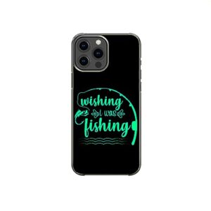 wishing i was fishing funny sarcastic fishing enthusiast pattern art design anti-fall and shockproof gift iphone case (iphone xr)
