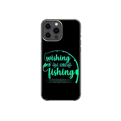 Wishing I Was Fishing Funny Sarcastic Fishing Enthusiast Pattern Art Design Anti-Fall and Shockproof Gift iPhone case (iPhone XR)