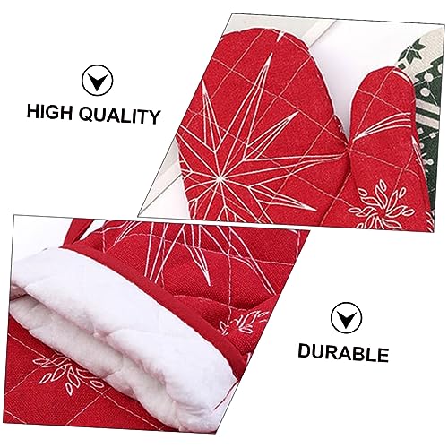 Didiseaon 4 Sets Gloves Set Mitts mitt for Oven Kitchen Counter mat Pot Holders Silicone BBQ Grill Gloves red Suit Microwave Oven Mitt Baking Mitt Mitt Grill Rack Mittens