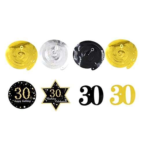 NOLITOY Set Birthday Party Supplies Decorate Birthday Ceiling Decoration Number Charm Decorations Pendant Latte Art 30th Birthday Ceiling Decorations Props 30th Birthday Accessories