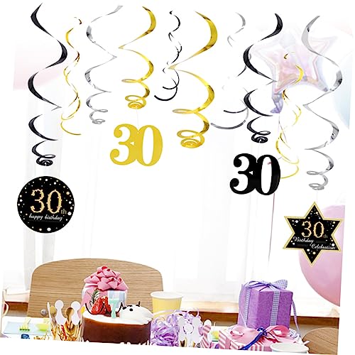 NOLITOY Set Birthday Party Supplies Decorate Birthday Ceiling Decoration Number Charm Decorations Pendant Latte Art 30th Birthday Ceiling Decorations Props 30th Birthday Accessories