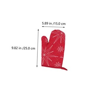 NOLITOY 4 Sets Gloves Set red Outfit red Pot Holders Silicone Pot Holder Oven mat Christmas Oven Mitts Kitchen Cushion Cloth Cooking Mitt Kitchen Microwave Mitt Baking Mitt Bread Dish Rack