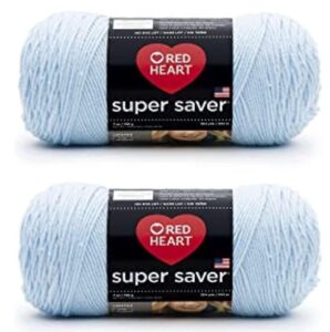 red heart super saver blue bell yarn - 2 pack of 198g/7oz - acrylic - 4 medium (worsted) - 364 yards - crochet & knitting & amigurumi