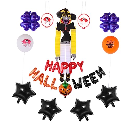 Abaodam 1 Set Set halloween balloon combination letter ballons halloween Party Supplies Halloween Star balloon black balloon Happy Halloween Balloon wreath Ladies skeleton Aluminum film