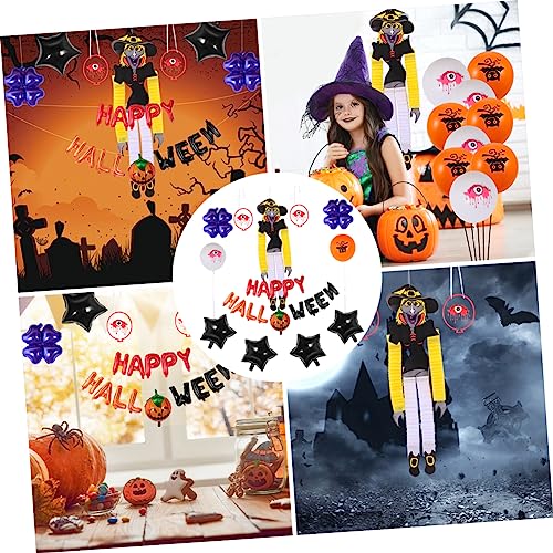 Abaodam 1 Set Set halloween balloon combination letter ballons halloween Party Supplies Halloween Star balloon black balloon Happy Halloween Balloon wreath Ladies skeleton Aluminum film