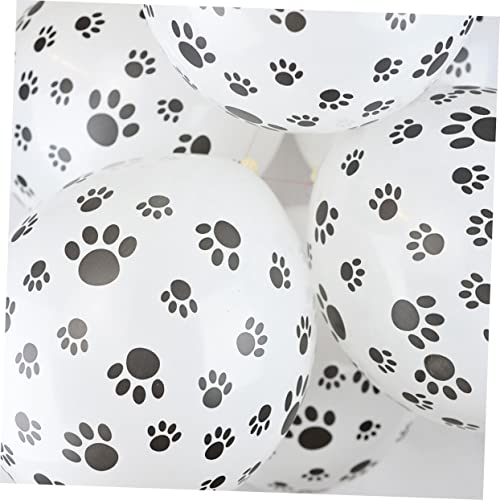 Abaodam 24 pcs black trim black balloons happy birthday ballons ballon animals ballon party cat paw printed balloons Paw Balloon Garland balloon party decoration printed latex balloons pet