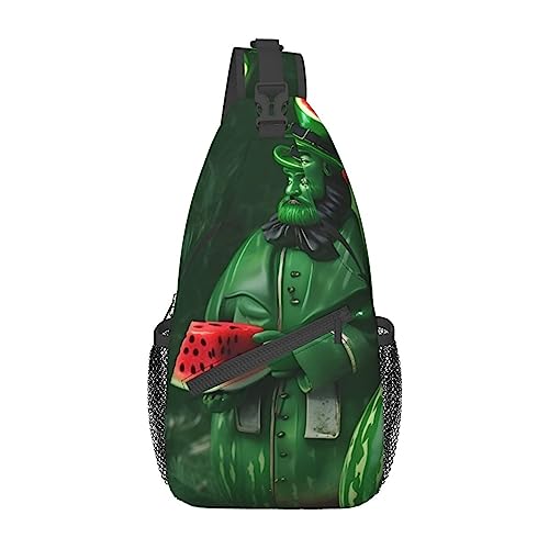 Patrick'S Watermelon Festival Backpacks, Men'S And Women'S Chest Bags, Crossbody Bags, Hiking Fashion Shoulder Bags Outdoor Sports