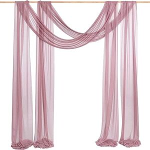 2 panels wedding arch drapes 2x18ft, wrinkle free sheer backdrop curtain, soft sheer voile scarf draping panels easy to clean, for wedding archway ceremony valance decoration