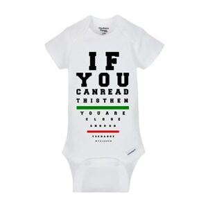 If you can read this you are close enough to change my diaper Snellen chart funny baby boy or girl unisex bodysuit matching twin set (3-6 Month US)