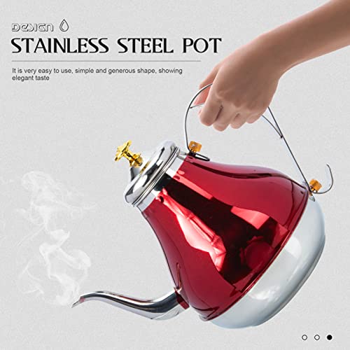 Stainless Steel Tea Kettle with Filter Golden Stovetop Teakettle with Infuser Sturdy Teapot for Tea Coffee Fast Boiling (Small 1.8L) (Color : Red)