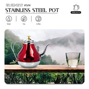 Stainless Steel Tea Kettle with Filter Golden Stovetop Teakettle with Infuser Sturdy Teapot for Tea Coffee Fast Boiling (Small 1.8L) (Color : Red)