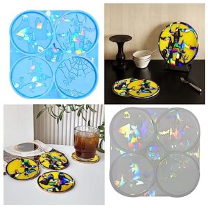 Halloween Coaster Epoxy Resin Mould Halloween Cup Tray Dish Mat Resin Silicone Mold for Jewelry Making