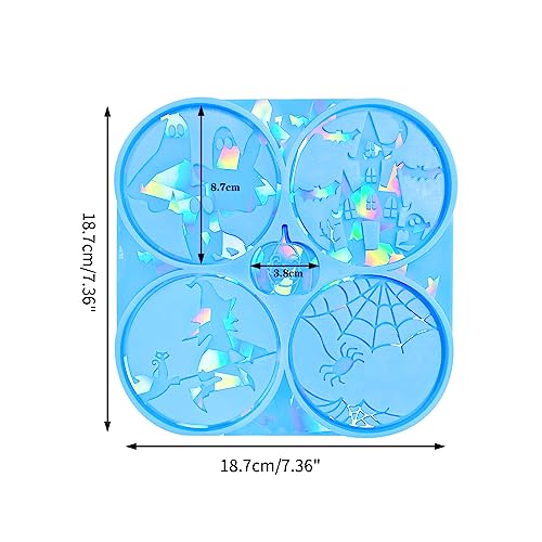 Halloween Coaster Epoxy Resin Mould Halloween Cup Tray Dish Mat Resin Silicone Mold for Jewelry Making