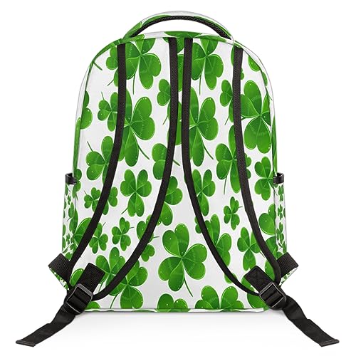 bisibuy St. Patrick's Day Clover Travel Laptop Backpack, 16.1 Inches Computer Backpack, Durable Water-Repellent Travel Backpack for Business College Women Men Gift