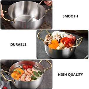 Noodle Pot Korean Ramen Pot: Cooking Pasta Pot Kitchen Soup Stovetop Pot Stainless Steel Noodle Pan Cooker Seafood Pot with Handle 27X18X8CM pot (Size : 27X18X8CM)