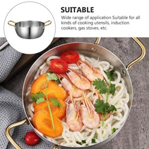 Noodle Pot Korean Ramen Pot: Cooking Pasta Pot Kitchen Soup Stovetop Pot Stainless Steel Noodle Pan Cooker Seafood Pot with Handle 27X18X8CM pot (Size : 27X18X8CM)