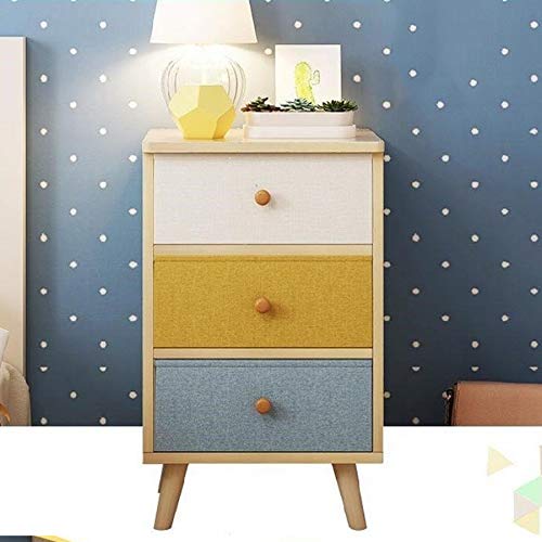 ZHAOLEI Bedside Table Mini Minimalist Bedroom Storage Cabinet, Bedside Table with Three Drawer Design