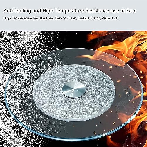 Round Glass Turntable Lazy Susan, 50-110 Cm Tempered Glass Serving Tray Revolves 360° Rotating Board Plate Dish Table Centrepiece Serve Cakes Cheese Snacks (Color : Silver, Size : 50cm(20in))