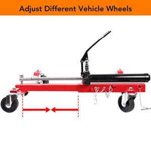 MERXENG 4PC Wheel Dolly, 1500LBS Capacity Car Dolly with Hydraulic Tire Jack for Vehicle Positioning for Truck RV Trailer