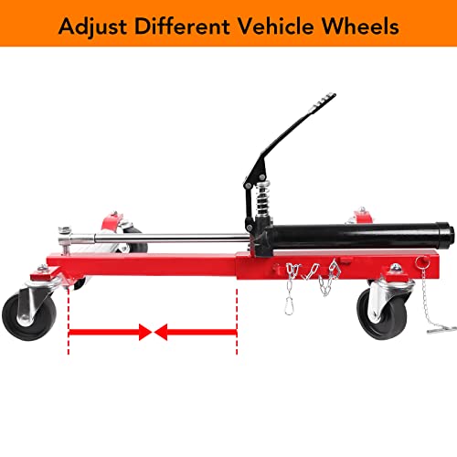 MERXENG 4PC Wheel Dolly, 1500LBS Capacity Car Dolly with Hydraulic Tire Jack for Vehicle Positioning for Truck RV Trailer