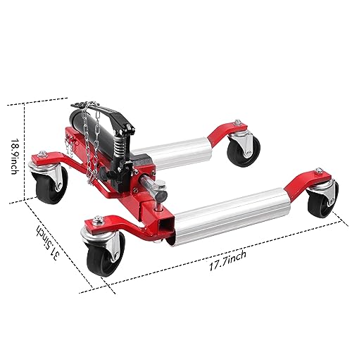 MERXENG 4PC Wheel Dolly, 1500LBS Capacity Car Dolly with Hydraulic Tire Jack for Vehicle Positioning for Truck RV Trailer