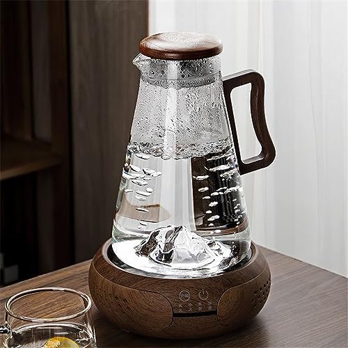 ZYJBM Clear Pot Water Storage Kettle Teapot Kettle Heat-Resistant Glass Home Living Room Bottle with 4 Cup and Tray