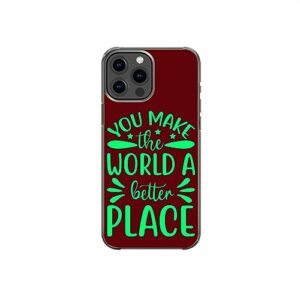 you make the world a better place sweet positive pattern art design anti-fall and shockproof gift iphone case (iphone xr)