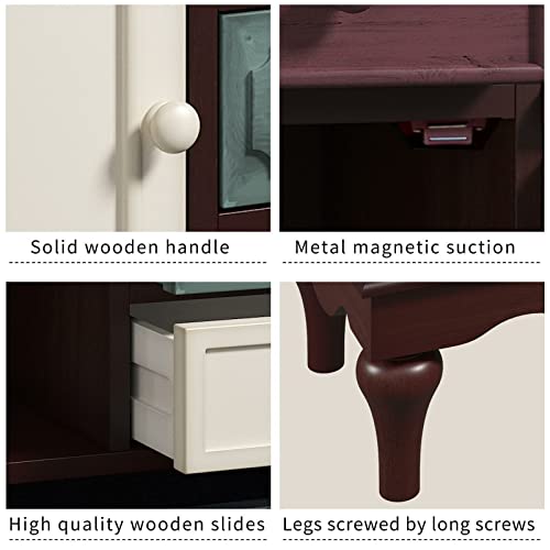 MAXCBD Nightstand Bedside Table Drawer Cabinet Dresser 5 Drawers Fabric Storage Chest OrganizerHome Bedroom Cabinet Unique Design of This Cabinet is Revealed Everywhere Storage Tower Dresser