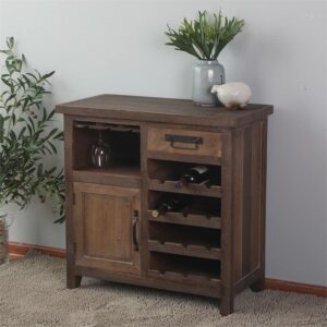 maxcbd nightstand bedside table drawer cabinet wood console cabinet fits up to 12 wine bottles storage tower dresser