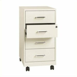 maxcbd nightstand bedside table drawer cabinet row 4 drawer steel file cabinet in pearl white steel construction four drawers storage tower dresser
