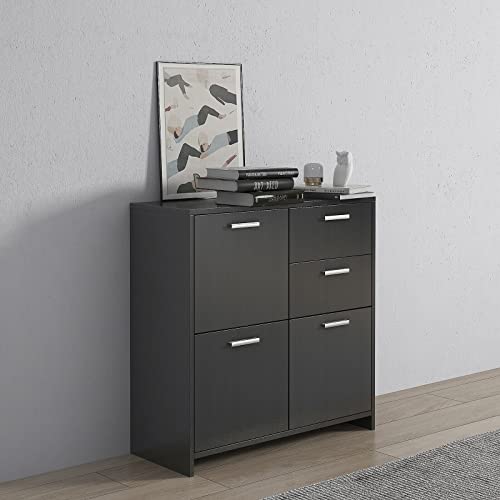 Nightstand Bedside Table Drawer Cabinet Storage Cabinet with 2 Drawers 3 Side Cabinet Modern Style Design Easy Storage Cabinet is Cleverly Designed Storage Tower Dresser