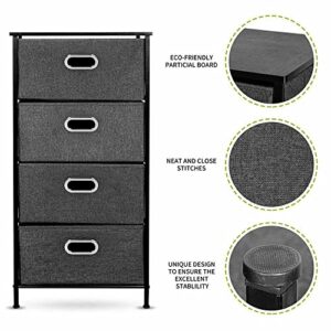 Nightstand Bedside Table Drawer Cabinet Chest of Fabric 4 Drawers Dresser Cabinet Bedroom Storage Tower Bins Organizer 4-Drawer Storage Cabinet Sleek Modern Yet Simple Look That Storage Tower Dresser