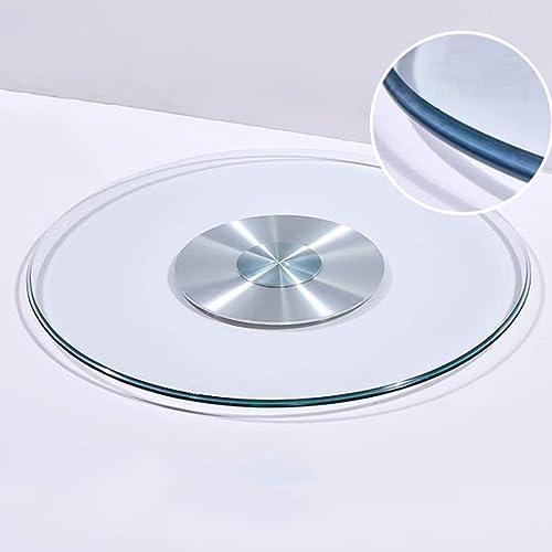 DOUKI Glass Rotating Tray 36inch Tabletop Rotating Serving Tray, Thick Glass Lazy Susan Heavy Duty Turntable, Large Lazy Susan For Dining Table (Size : 60cm(24inch))