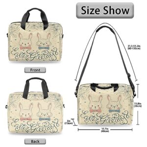 Cute Bunny Couple Laptop Bag for Women Men Business Crossbody Computer Bag Laptop Case Water Resistant Travel Messenger Briefcase with Handle Fits 13 14 15 16 Inch Notebook and Laptop