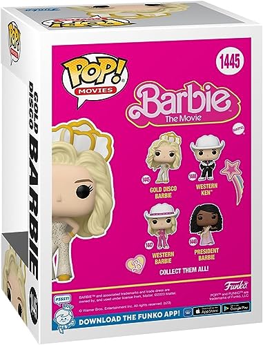 POP Movies: Barbie - Gold Disco Barbie Funko Vinyl Figure (Bundled with Compatible Box Protector Case), Multicolor, 3.75 inches