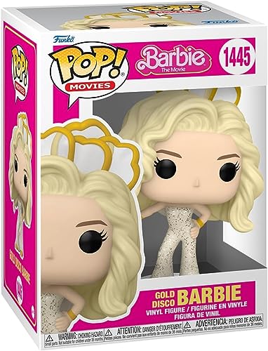 POP Movies: Barbie - Gold Disco Barbie Funko Vinyl Figure (Bundled with Compatible Box Protector Case), Multicolor, 3.75 inches