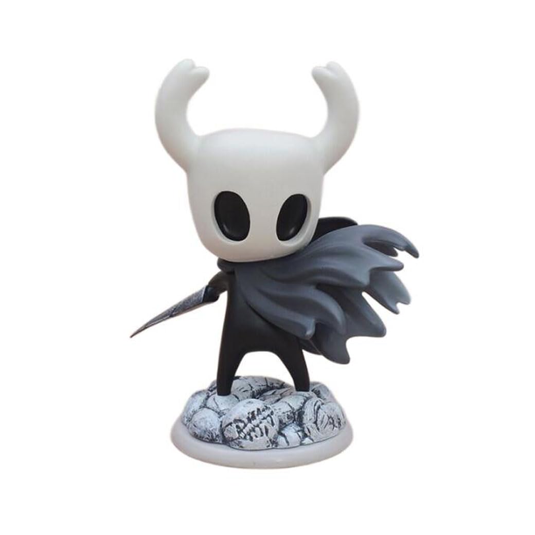 Cdeny 6" Home Decor Cartoon Figure, Car Dashboard Ornament Cute Gaming Figure Hollow Knight Figure Collectible Statue(Gray&White)