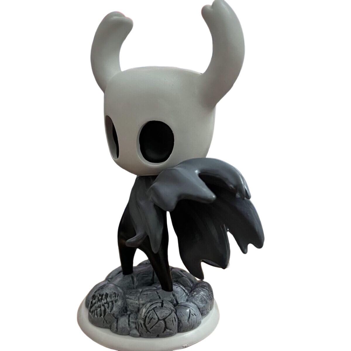 Cdeny 6" Home Decor Cartoon Figure, Car Dashboard Ornament Cute Gaming Figure Hollow Knight Figure Collectible Statue(Gray&White)