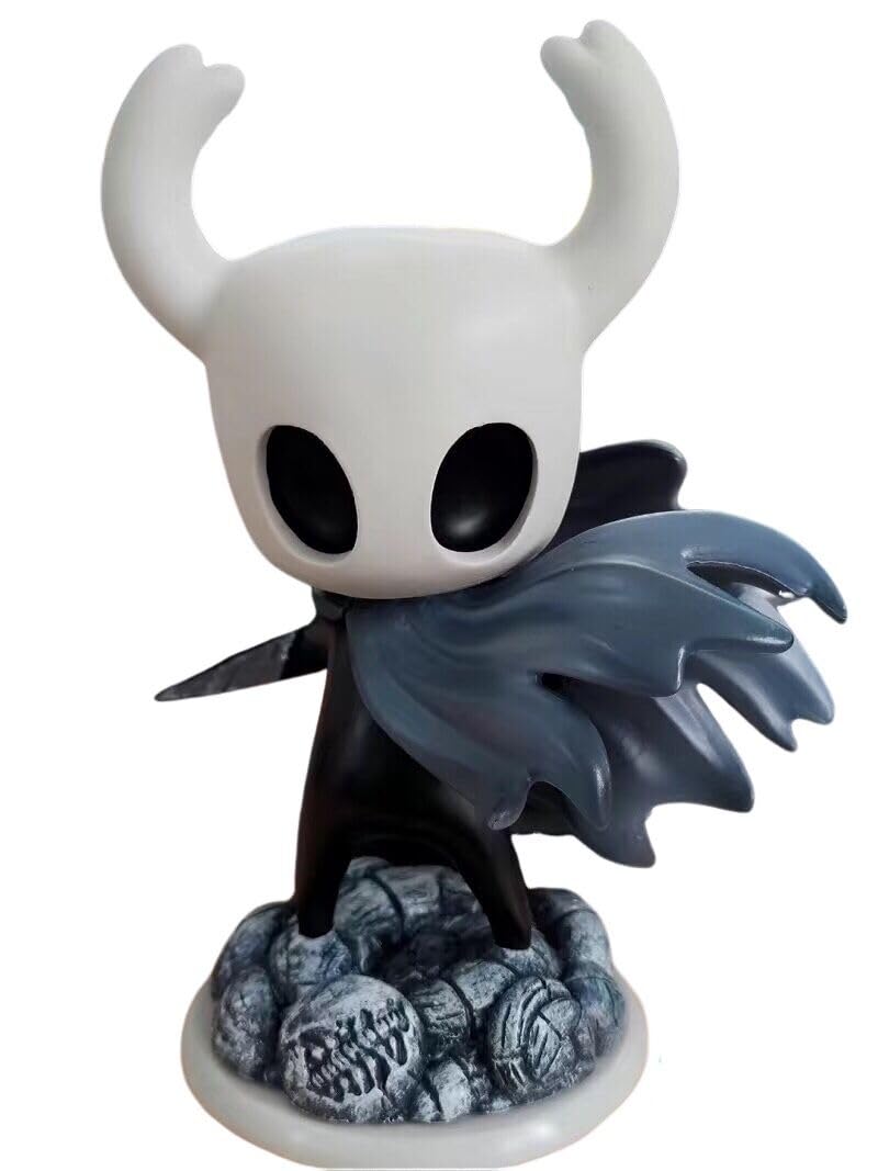 Cdeny 6" Home Decor Cartoon Figure, Car Dashboard Ornament Cute Gaming Figure Hollow Knight Figure Collectible Statue(Gray&White)